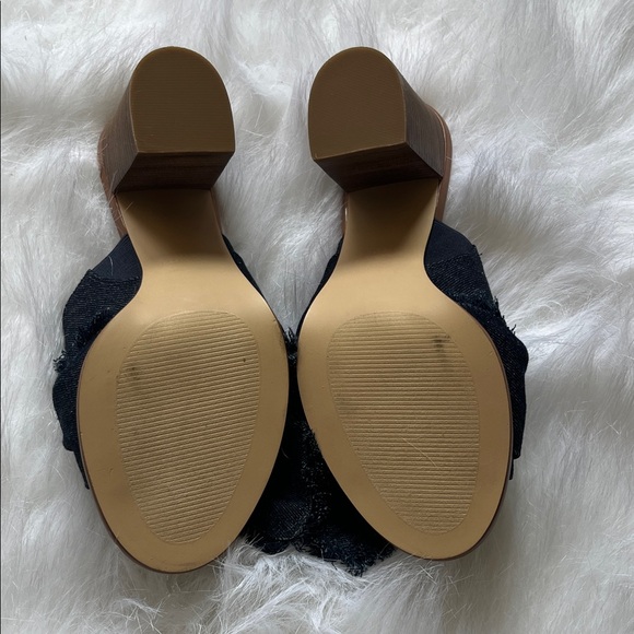 Nine West Blue Frayed Denim Mules 8 - Picture 5 of 8